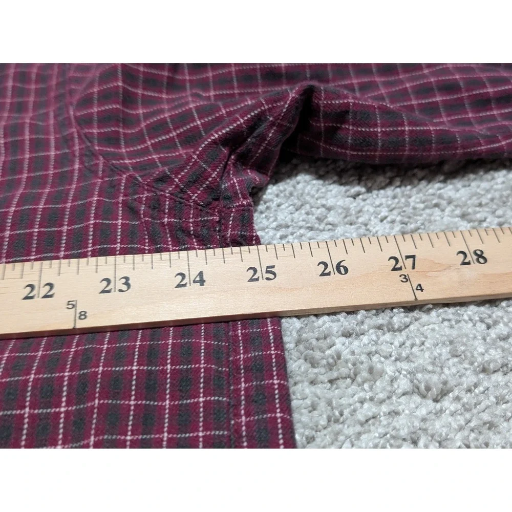 Columbia Vintage Flannel Shirt Men's XL Burgundy Plaid‎ Long Sleeve Outdoor